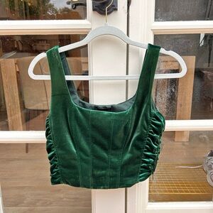 Green Velvet Corset Top